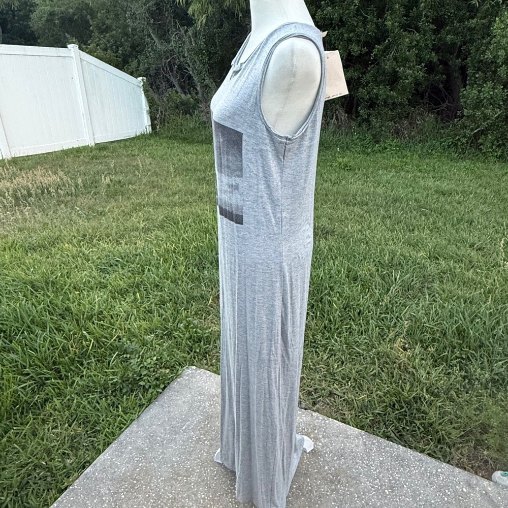 Vacation Travel Maxi Dress Women XL Gray Sleeveless Casual Lounge Dress - Picture 3 of 8